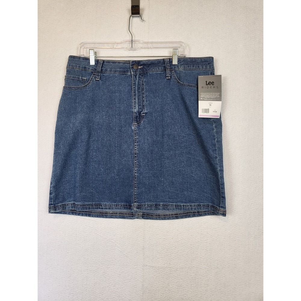 Riders By‎ Lee Womens Utility Skort Midrise Hidden Mesh Short Denim Size 18 NWT